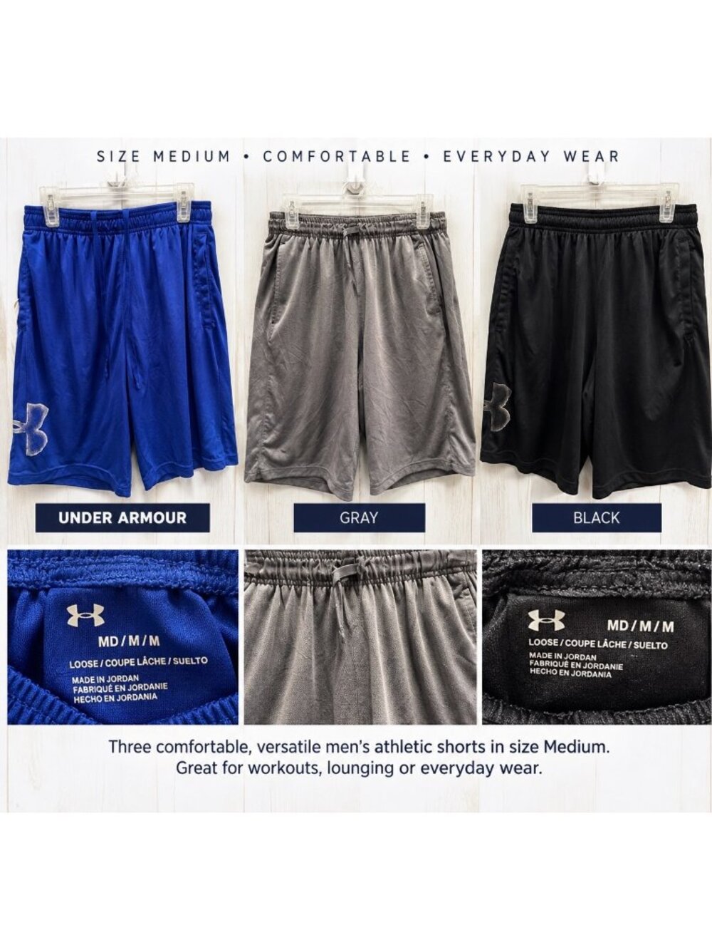Boys Athletic Shorts Bundle – 3 Pair – Under Armour – Size Medium